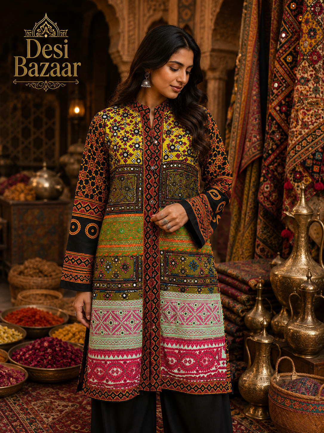 Multi color heritage dress
