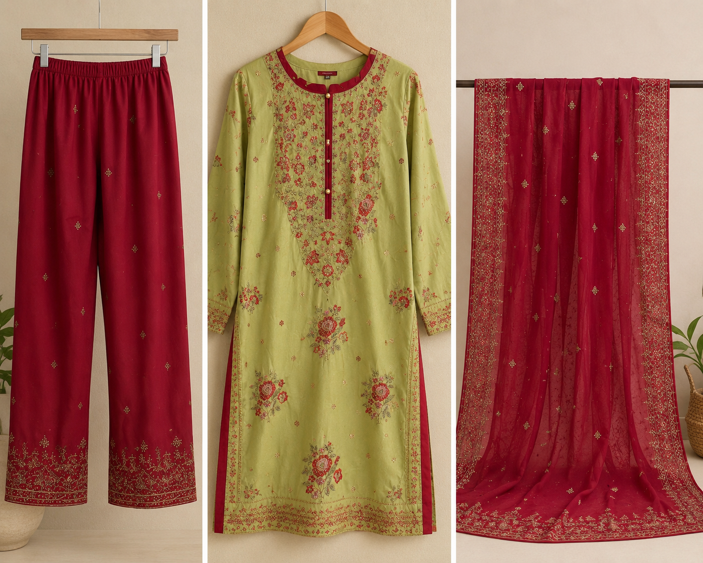 Asim Jofa – Pistachio Bloom Luxury 3-Piece Suit