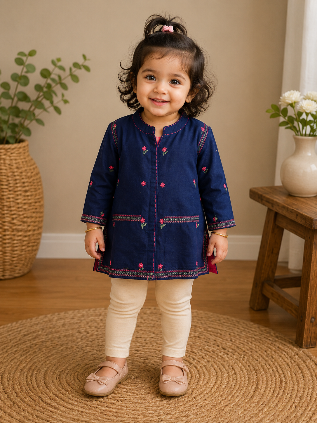 Kids Embroidered Ethnic Coat