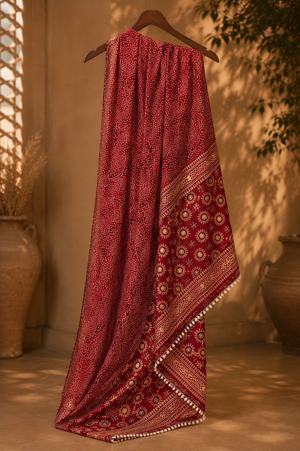 Royal Ajrak Silk Dress