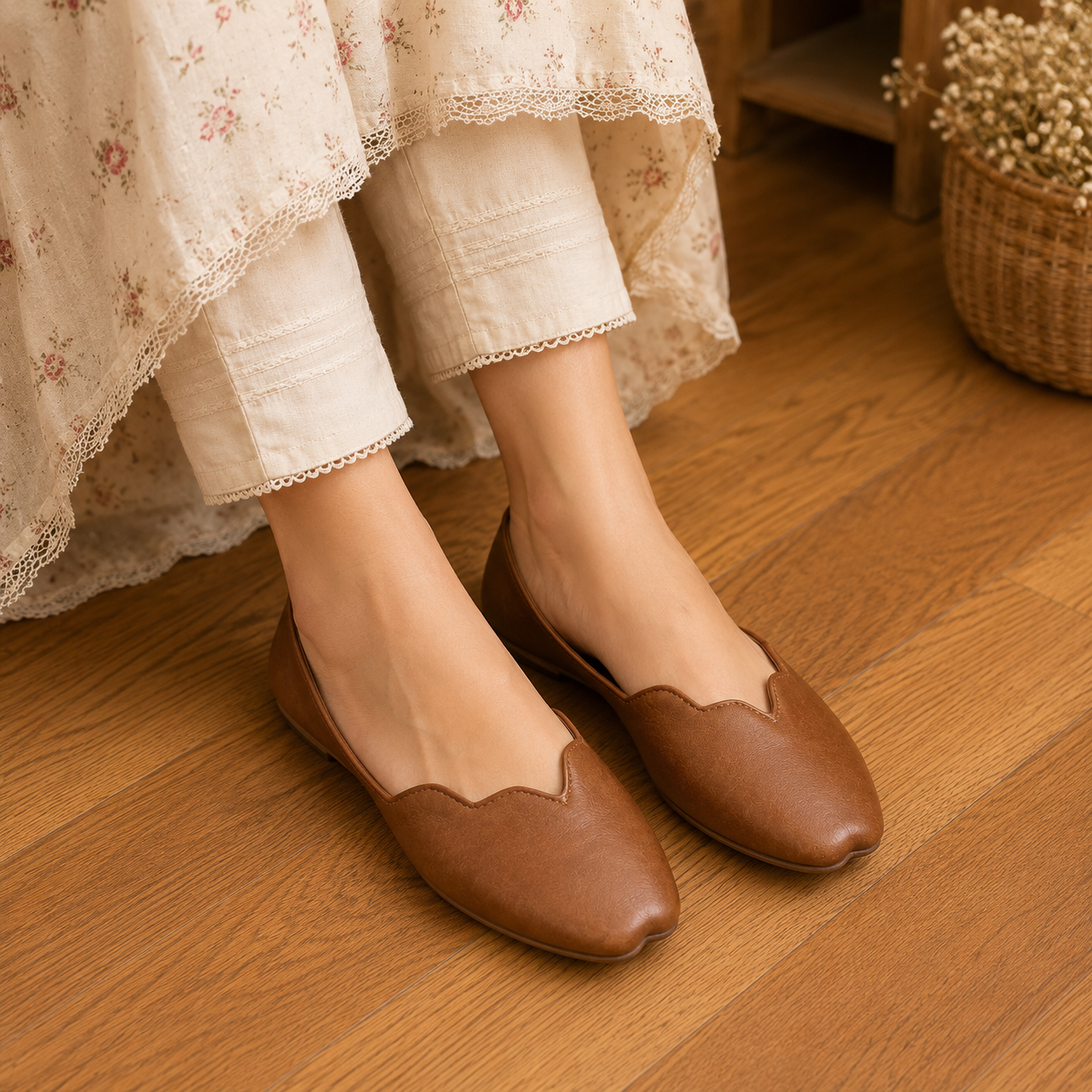 Classic Brown Leather Khussa