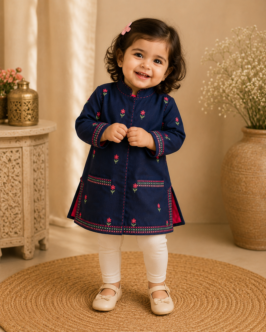 Kids Embroidered Ethnic Coat