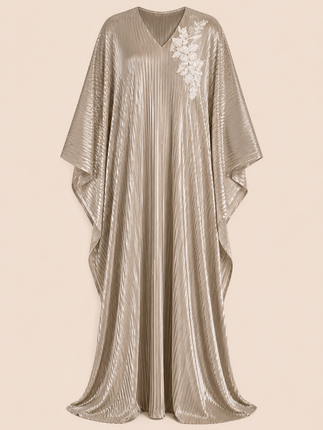 Champagne Pleated Kaftan