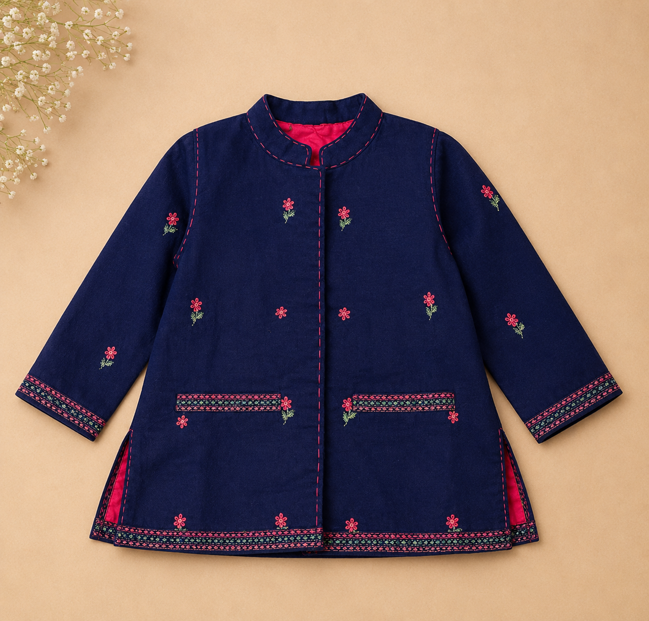 Kids Embroidered Ethnic Coat