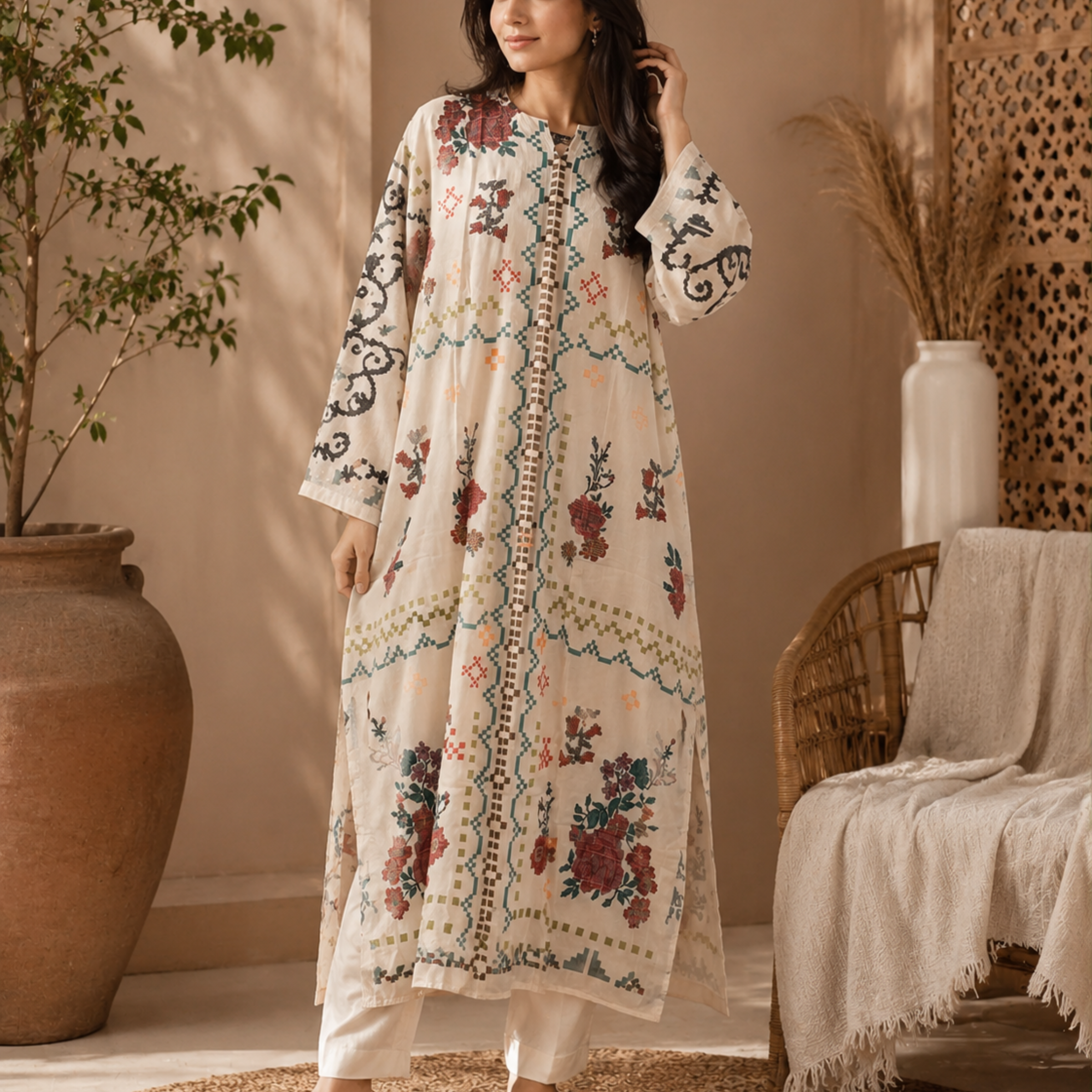 Bloom Heritage Lawn Kaftan