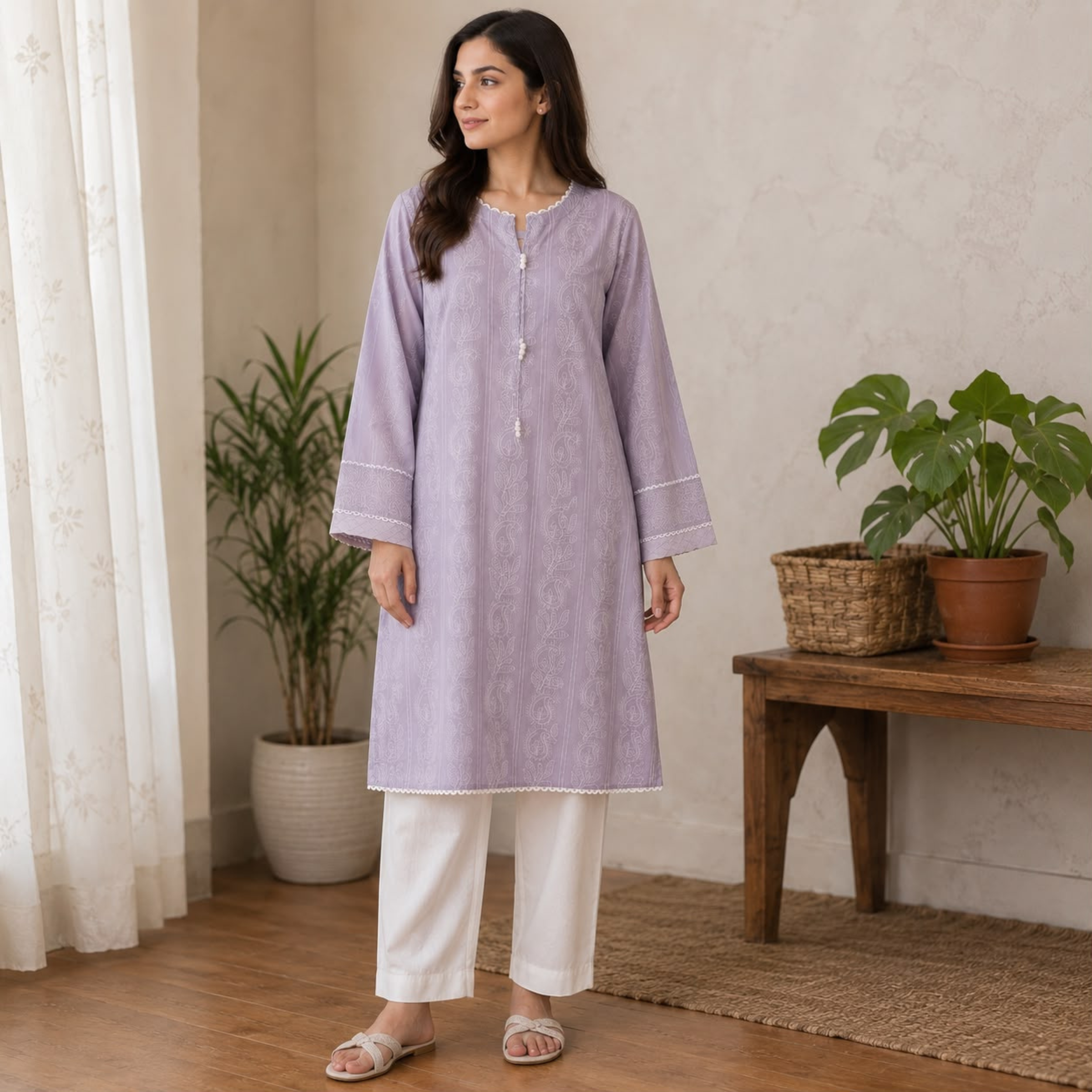 Junaid Jamshed fully embroidered Dress - 2 piece