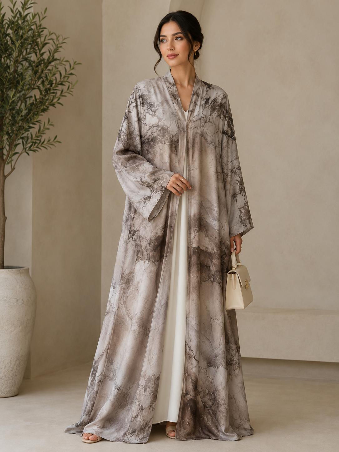Stone Veil Silk Abaya