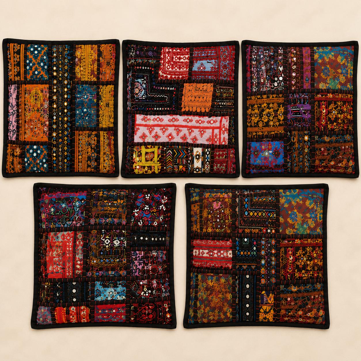 handcrafted patchwork cushion covers