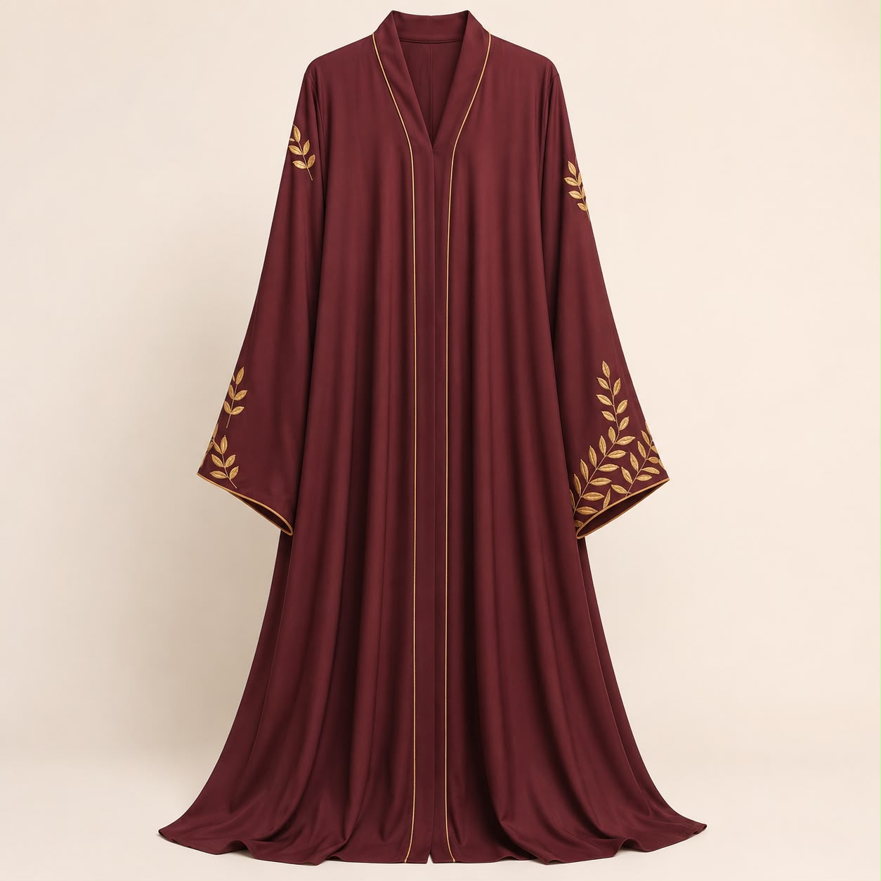 Burgundy Silk Abaya