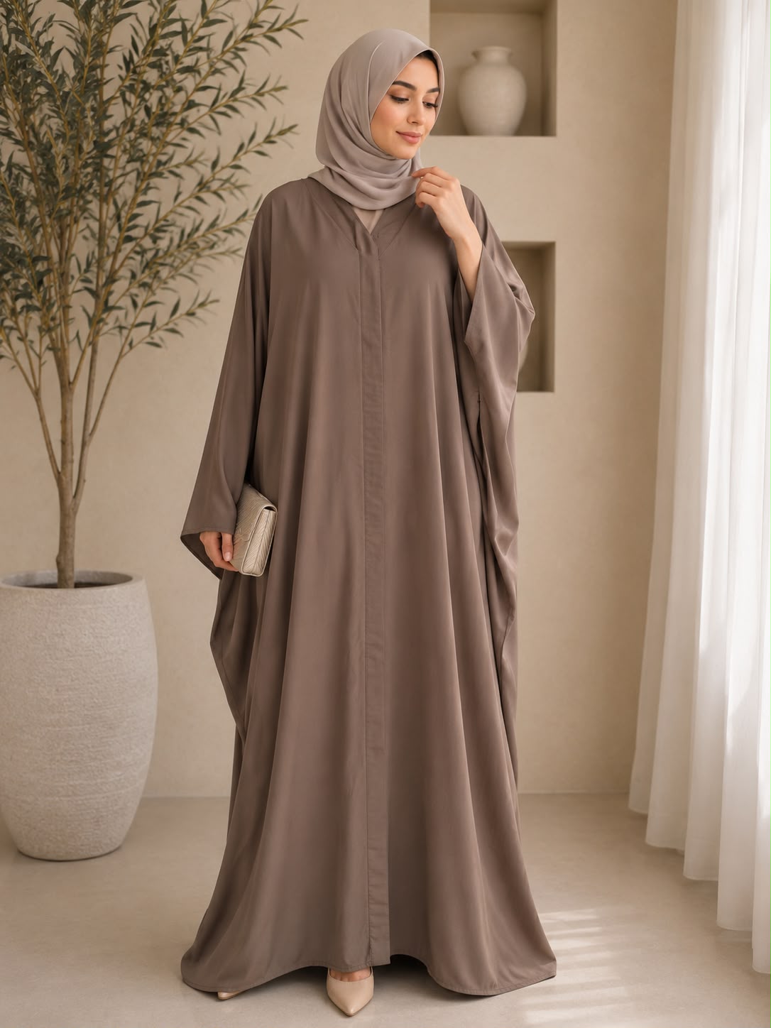 Classic Taupe Style Abaya
