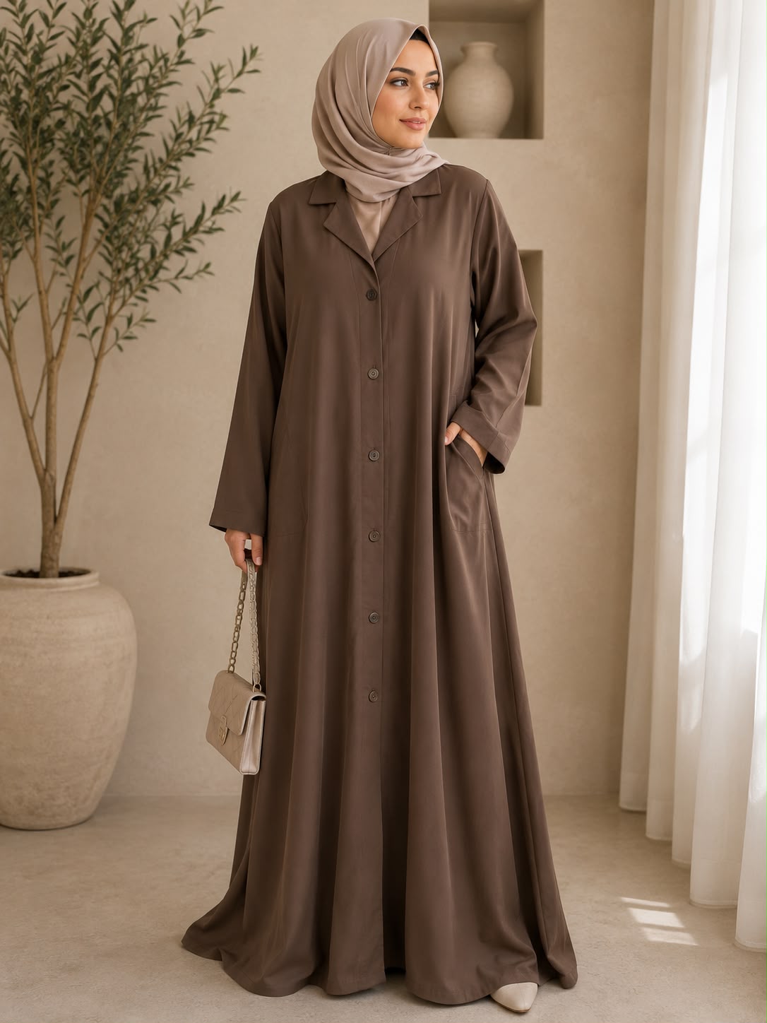 Classic Mocha Style Abaya