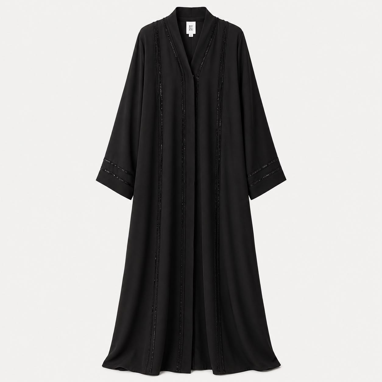 Elegant Black Buttoned Abaya