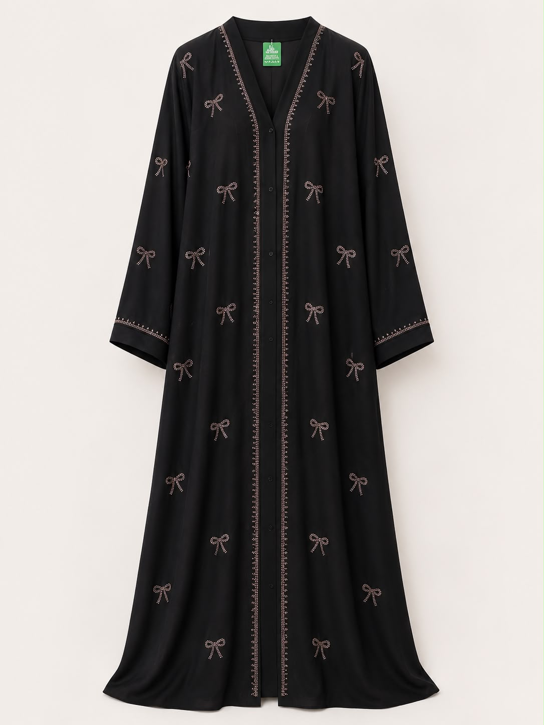 Elegant Black Bow Embellished Abaya