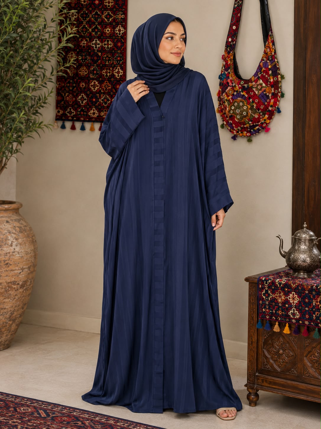 Midnight Stripe Abaya