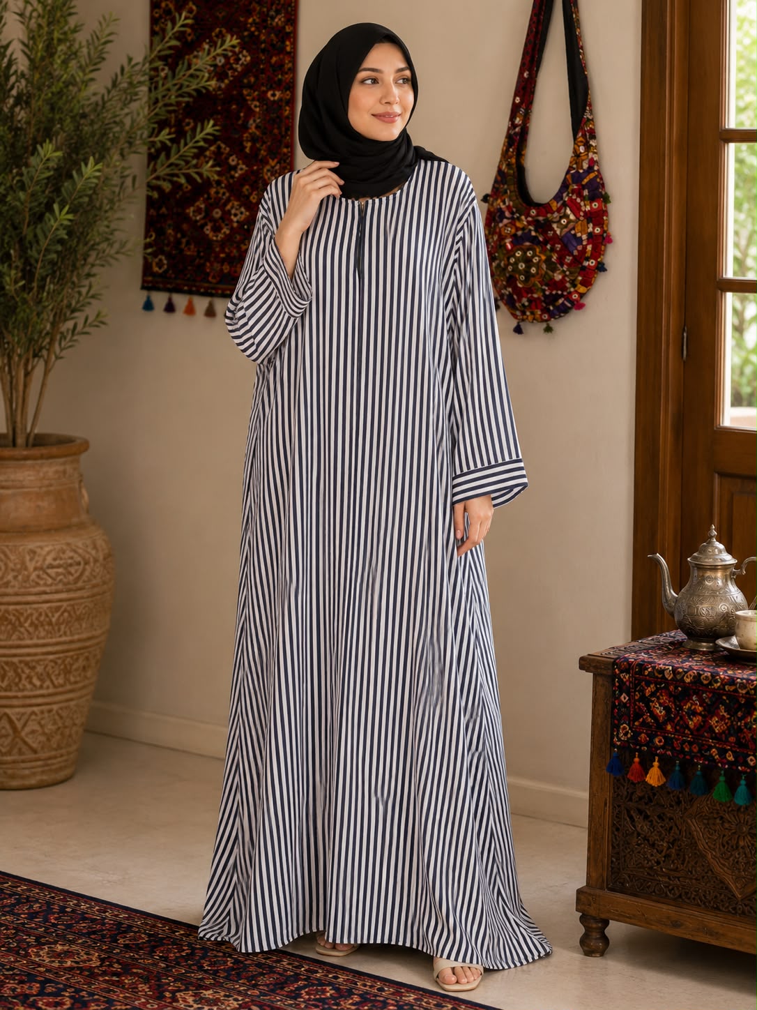 Classic Stripe Abaya