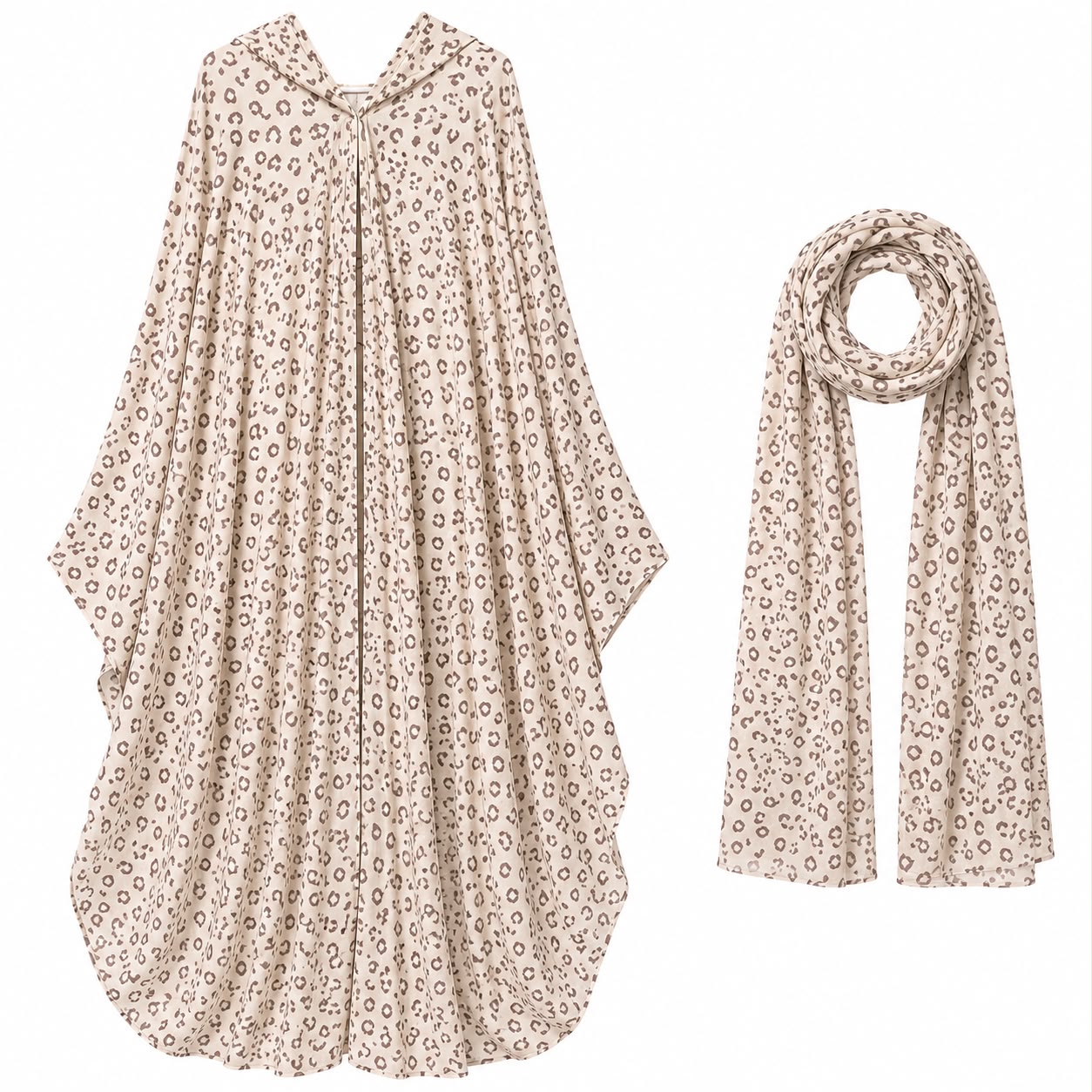 Leopard Print Abaya Style Chaadar