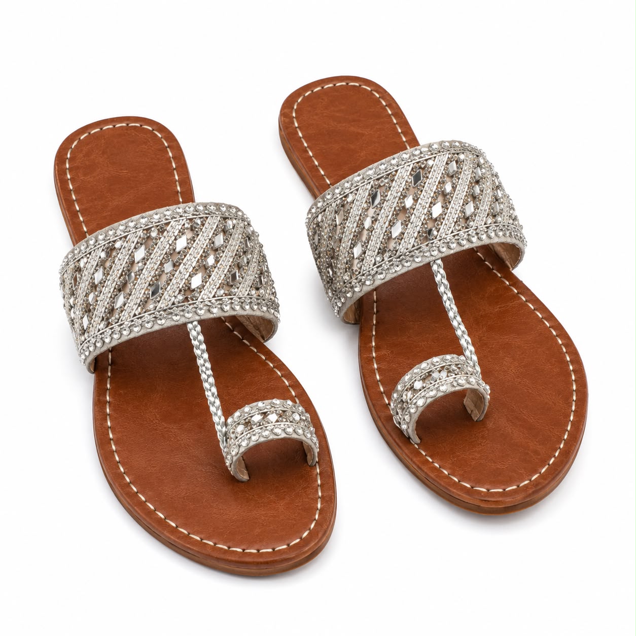 Noor Crystal Embellished Kolhapuri Sandals