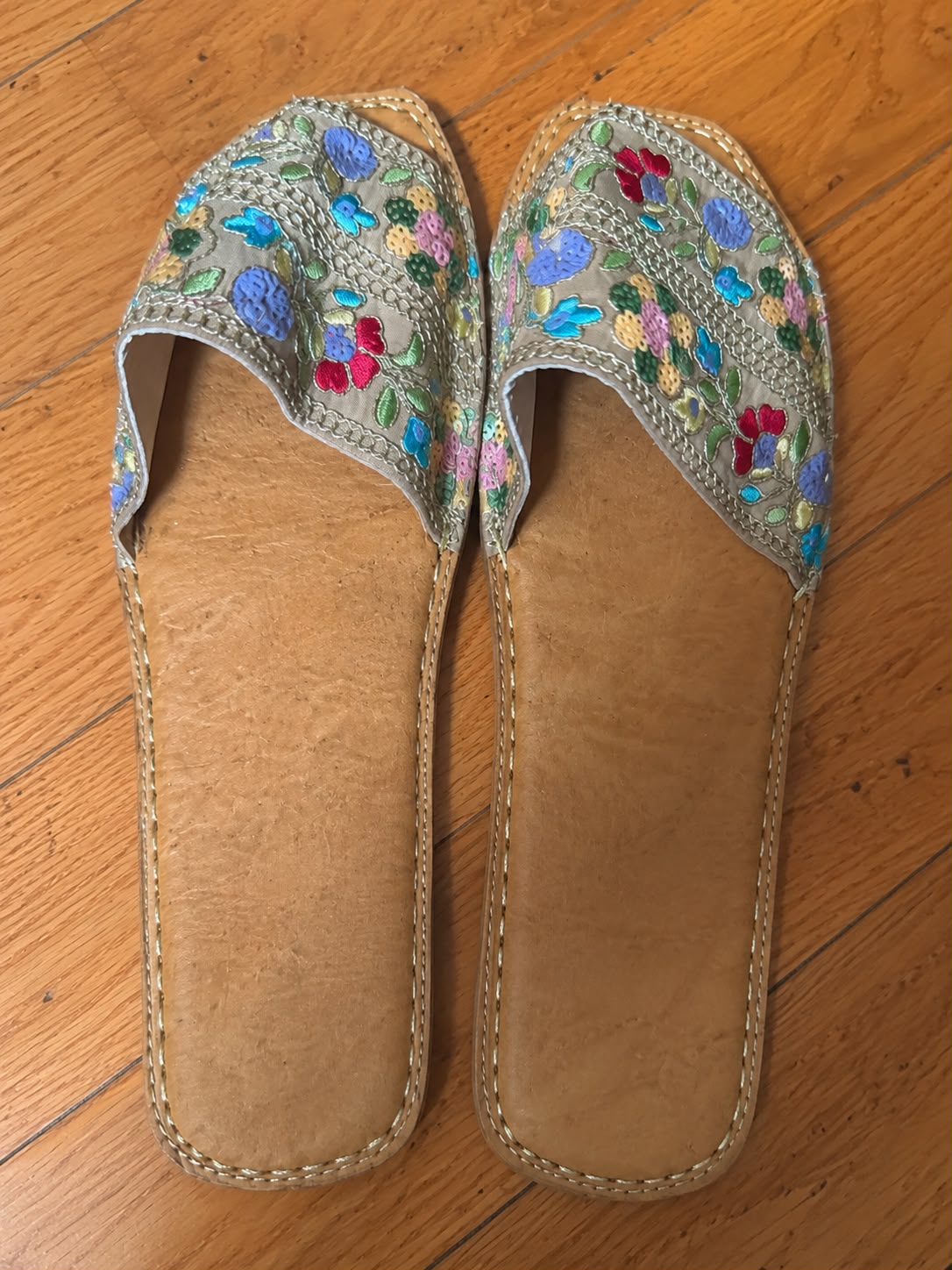 Meadow Bloom Embroidered Slides