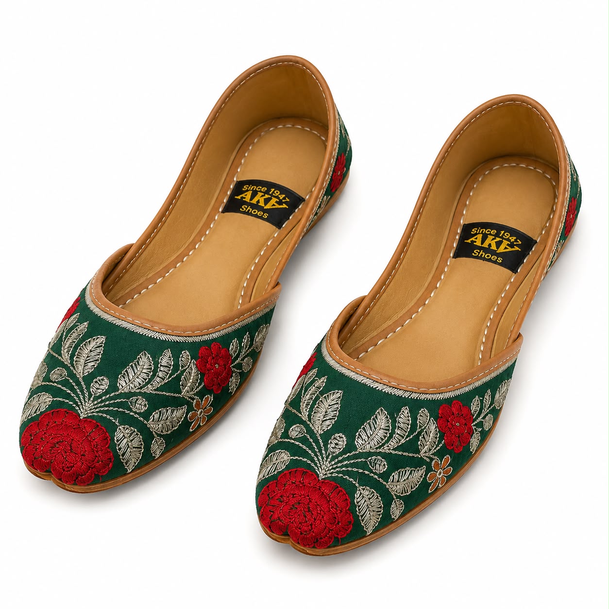 Green Embroidered Khussa