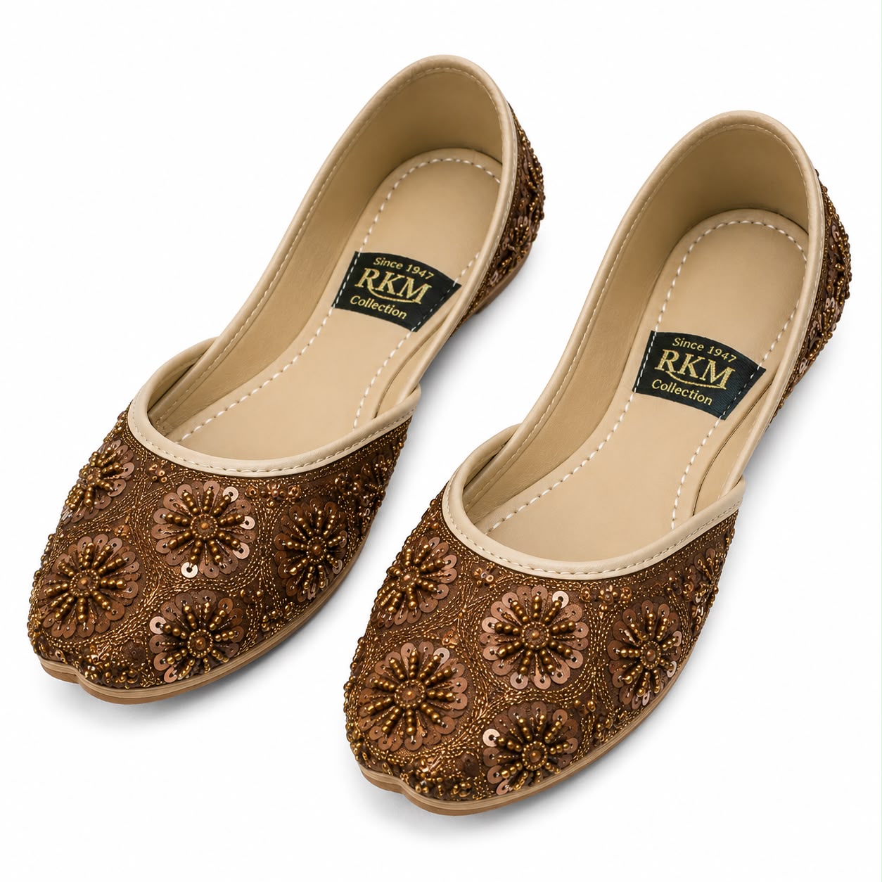 Handcrafted Embellished Khussa Brown