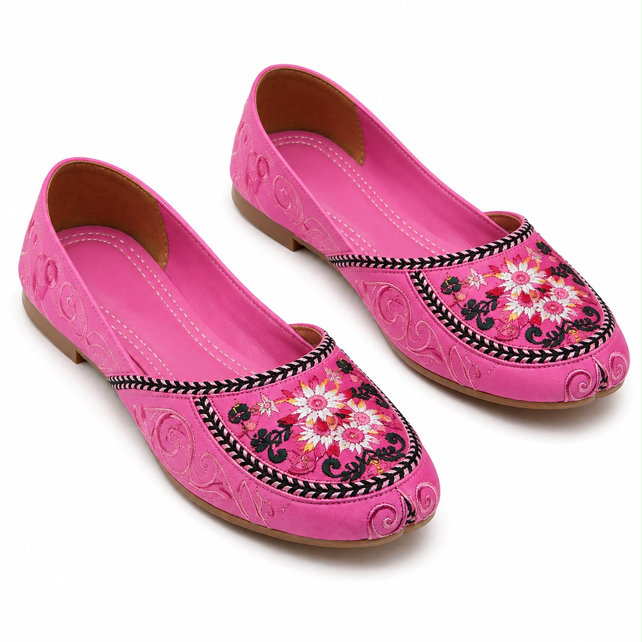 Rosabelle Pink Embroidered Khussa