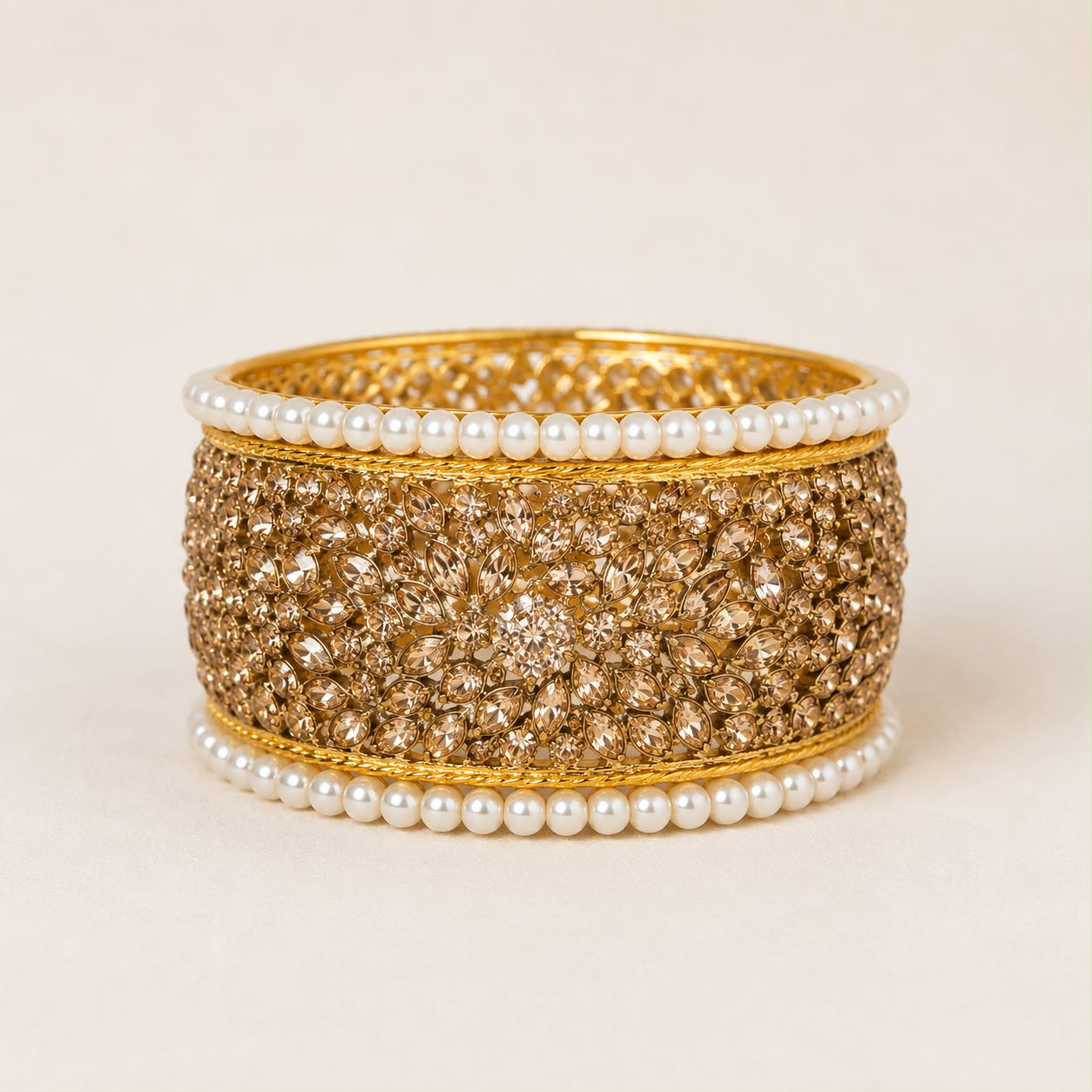 Hyderabadi Pearl Cuff Bangle