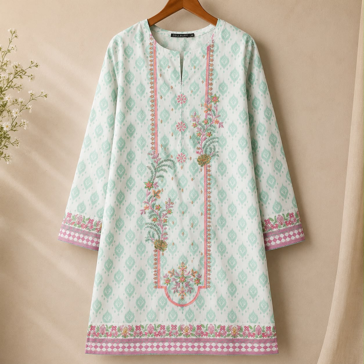 Zellbury Floral Whisper Embroidered Lawn Set