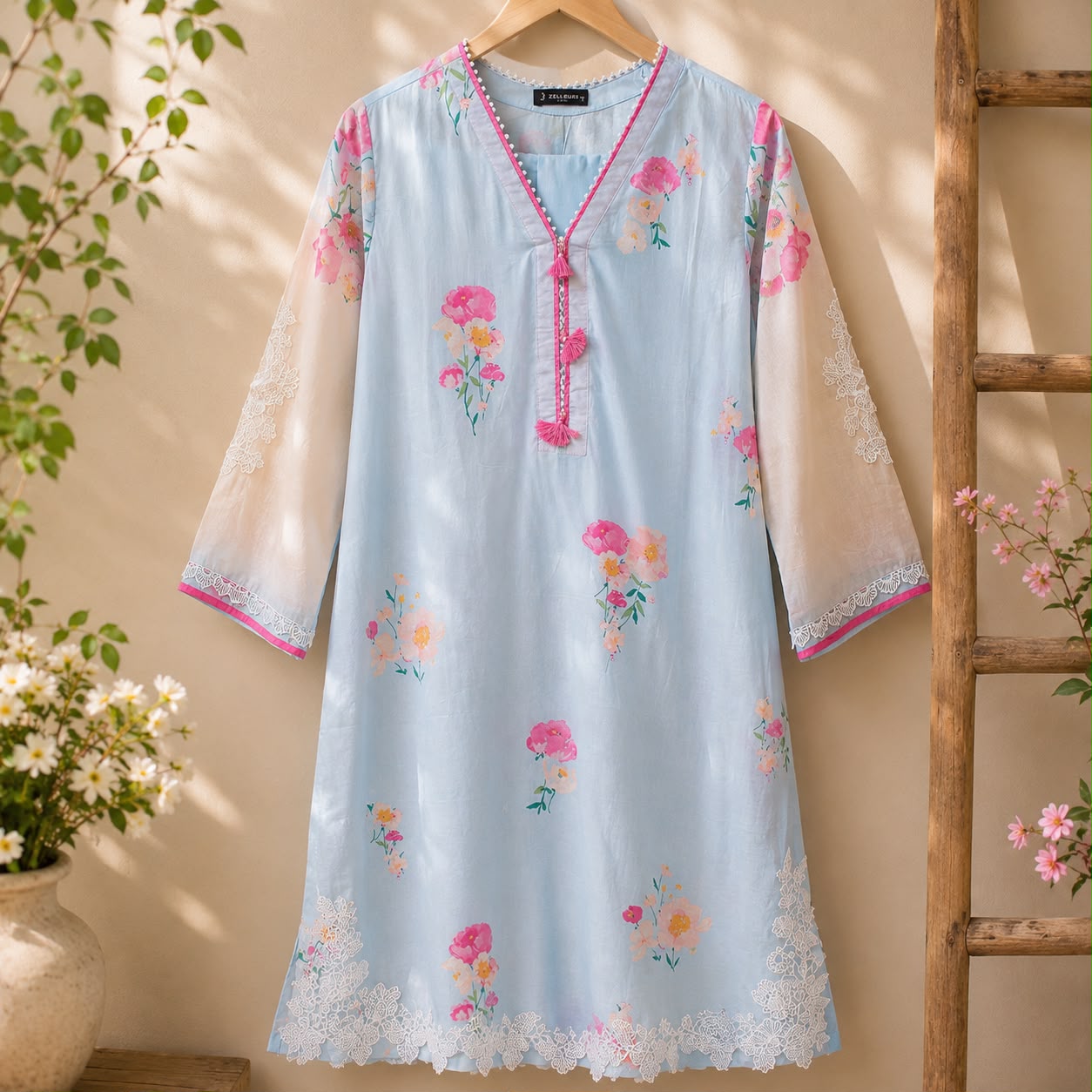 Junaid Jamshed Blossom Breeze 3-Piece Dress