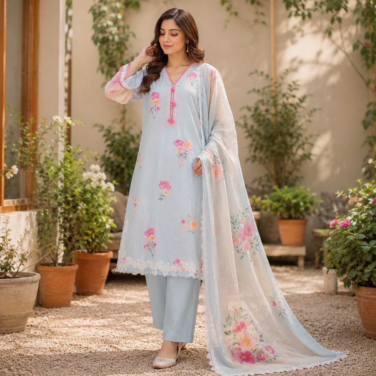 Junaid Jamshed Blossom Breeze 3-Piece Dress