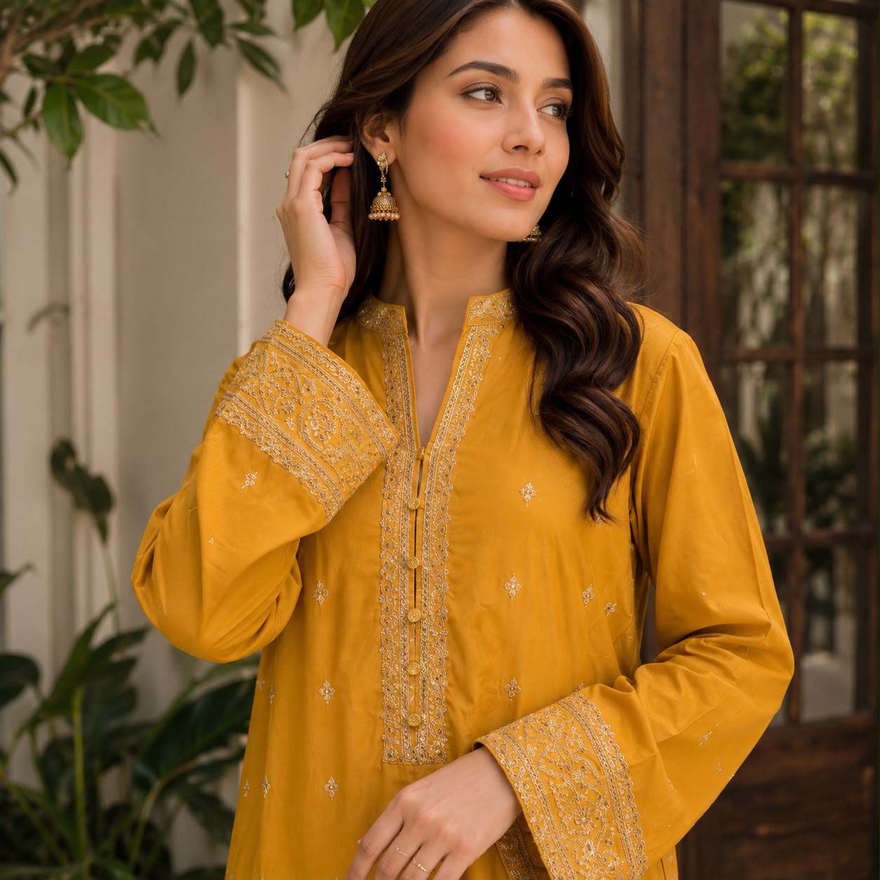 Golden Radiance Chiffon 2-Piece - Asim Jofa