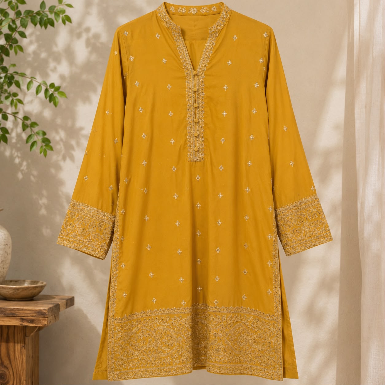 Golden Radiance Chiffon 2-Piece - Asim Jofa