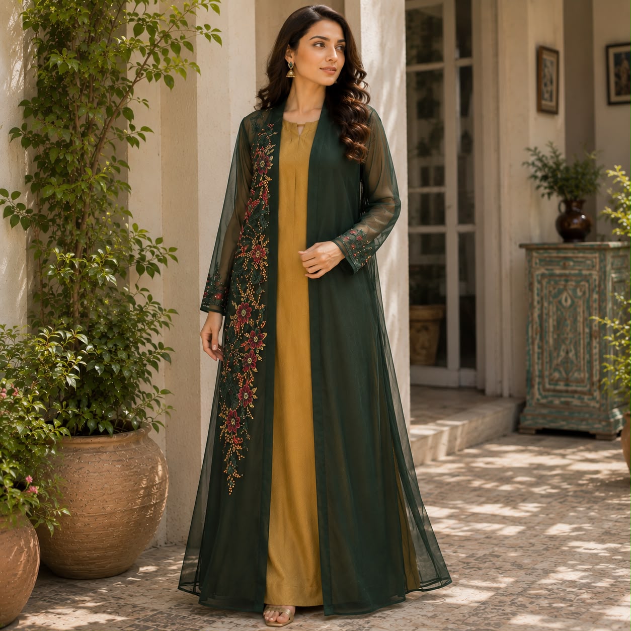 Maria B Emerald Grace Layered Maxi Set