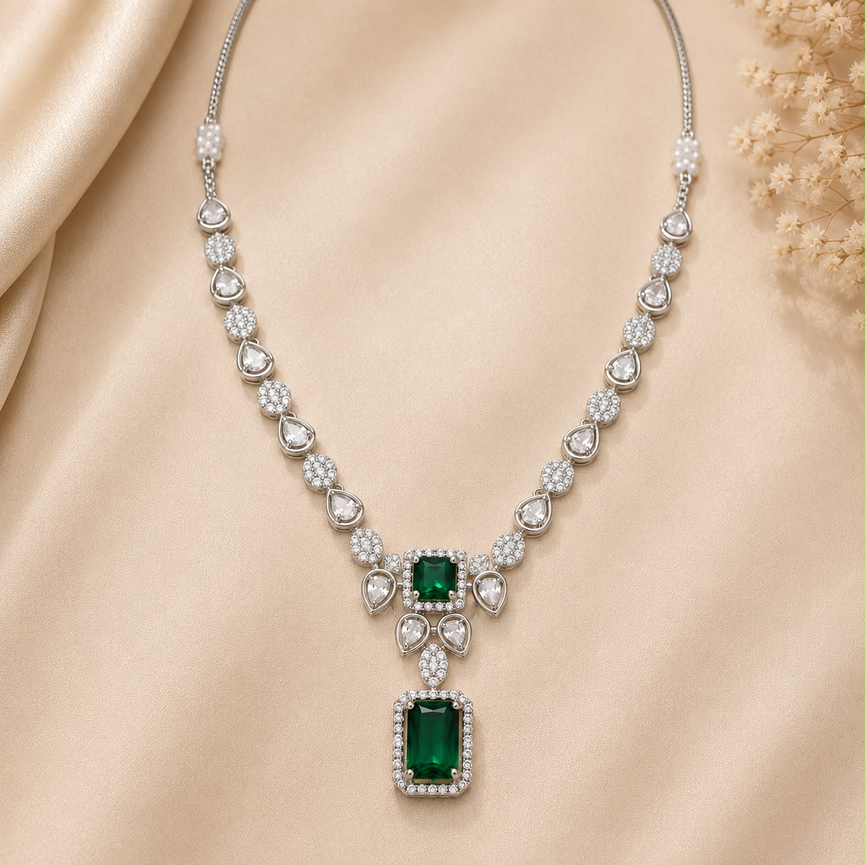 Emerald Green Zircon Jewelry Set