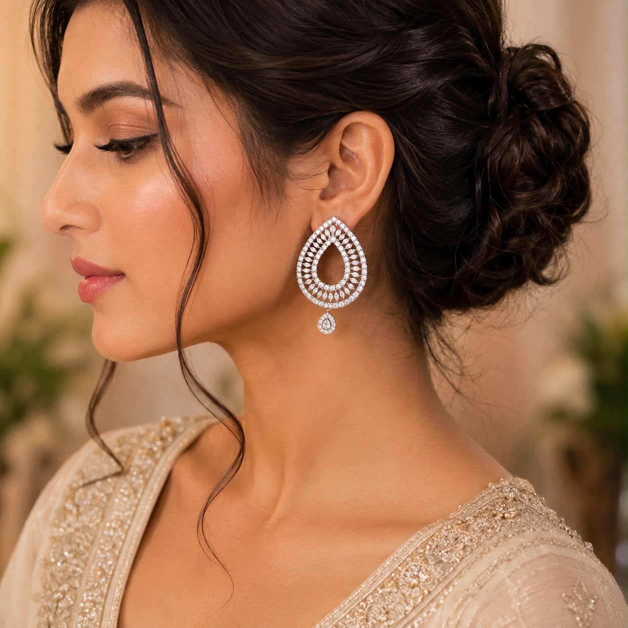 Zircon Teardrop Earrings