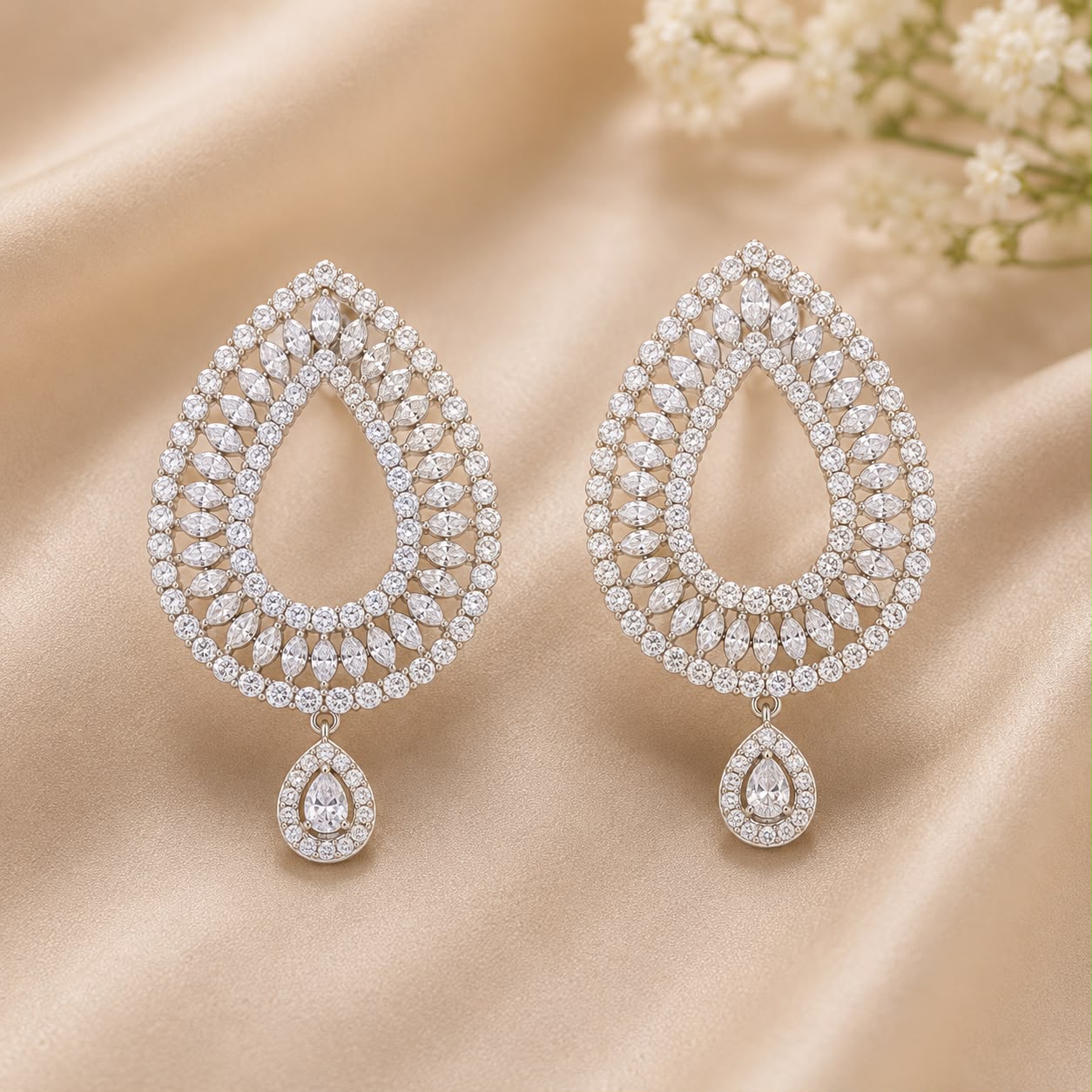 Zircon Teardrop Earrings