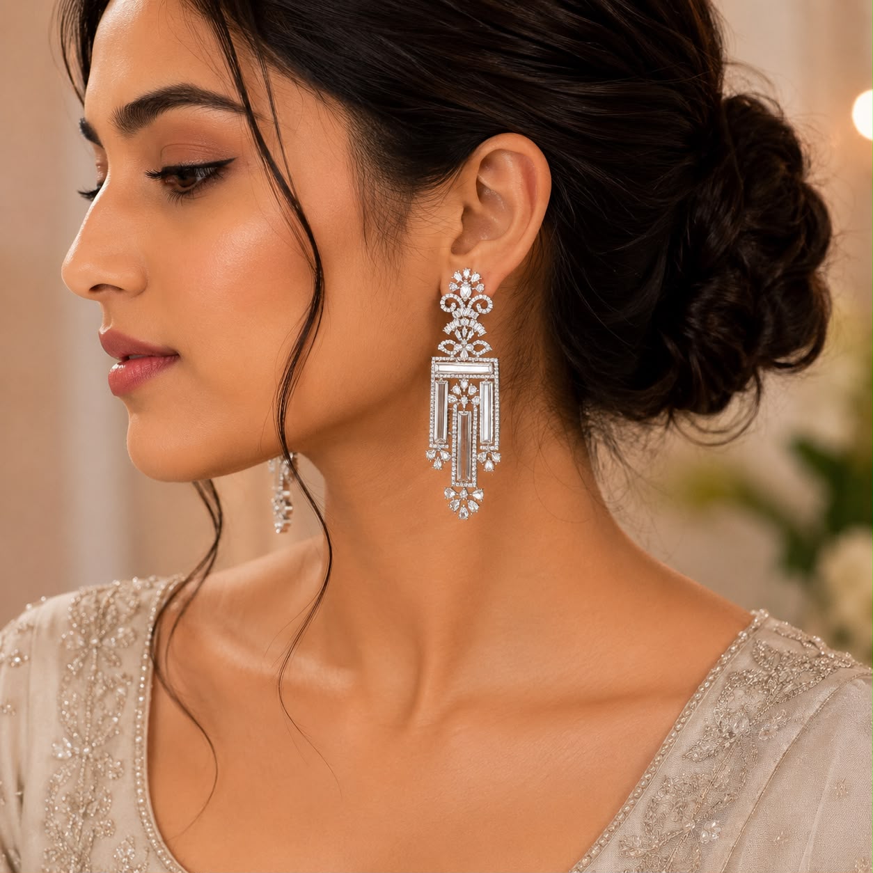 Crystal Cascade Zircon Earrings