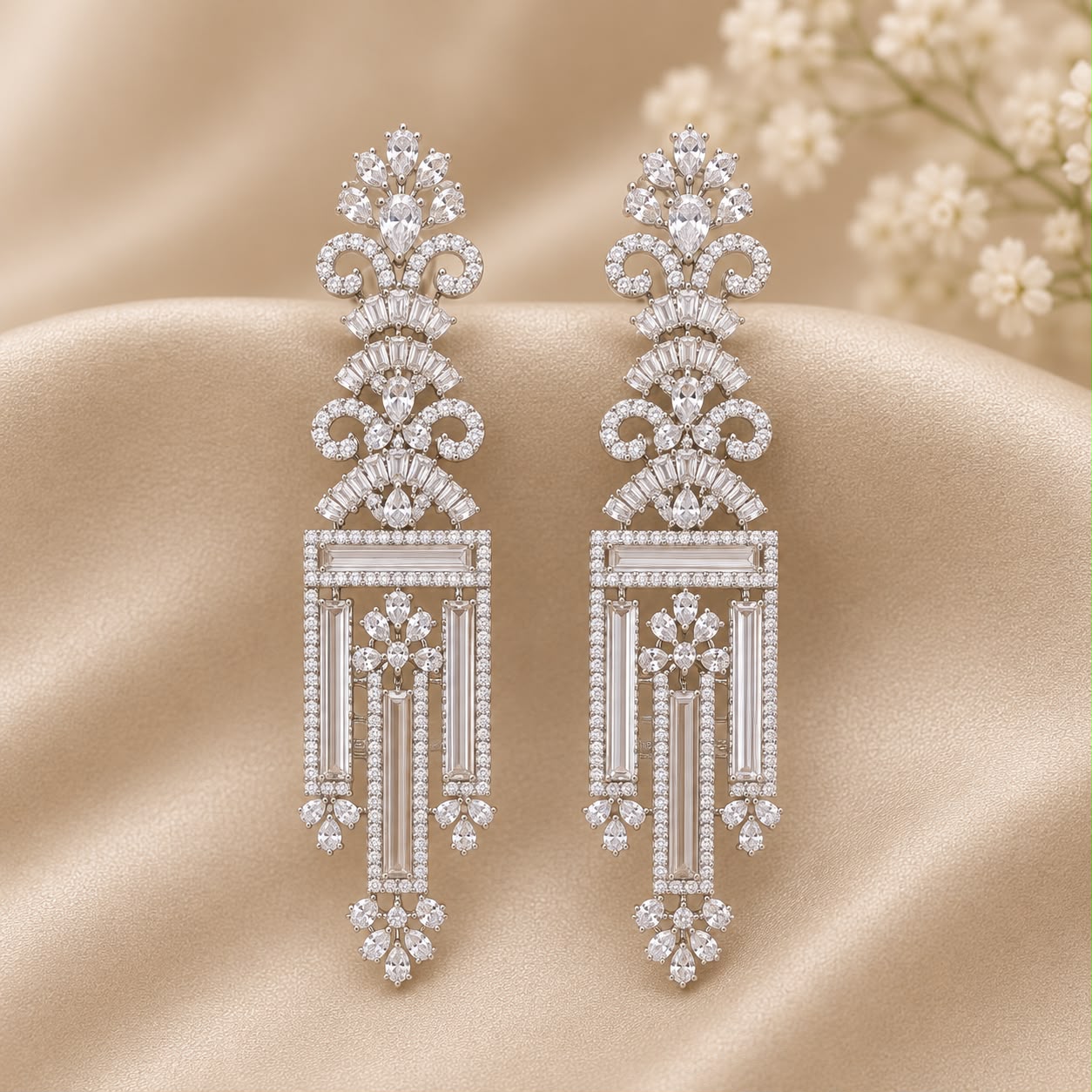 Crystal Cascade Zircon Earrings
