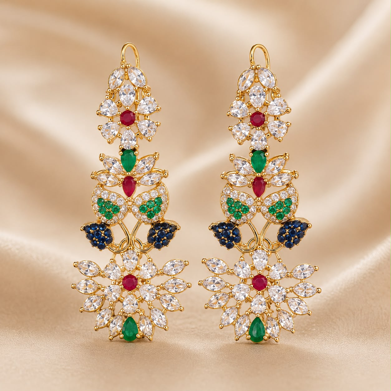 Royal Blossom Zircon Necklace Set