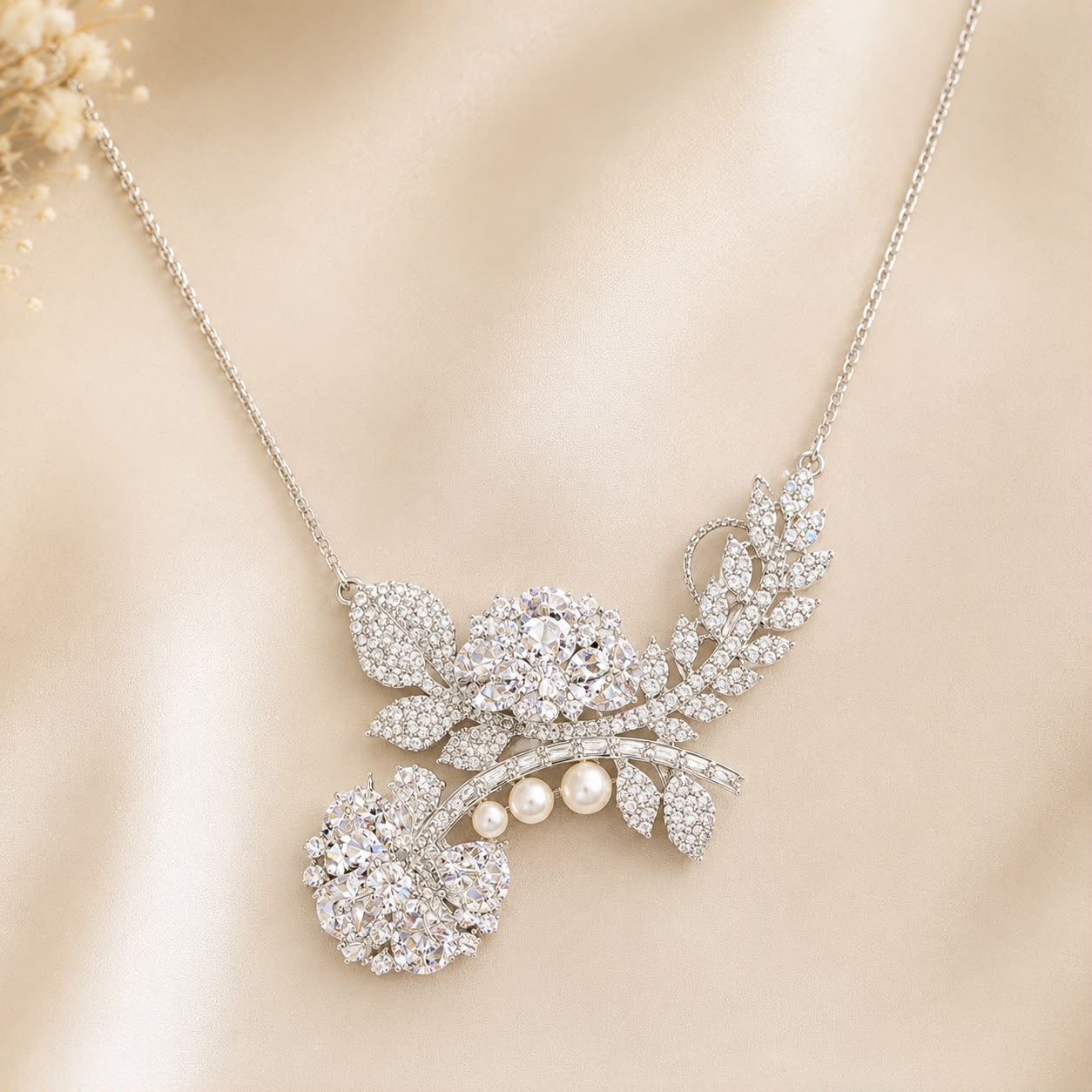Silver Blossom Crystal Jewelry