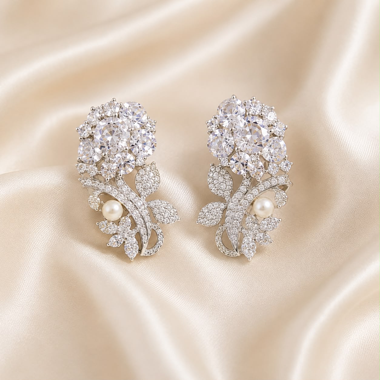 Silver Blossom Crystal Jewelry