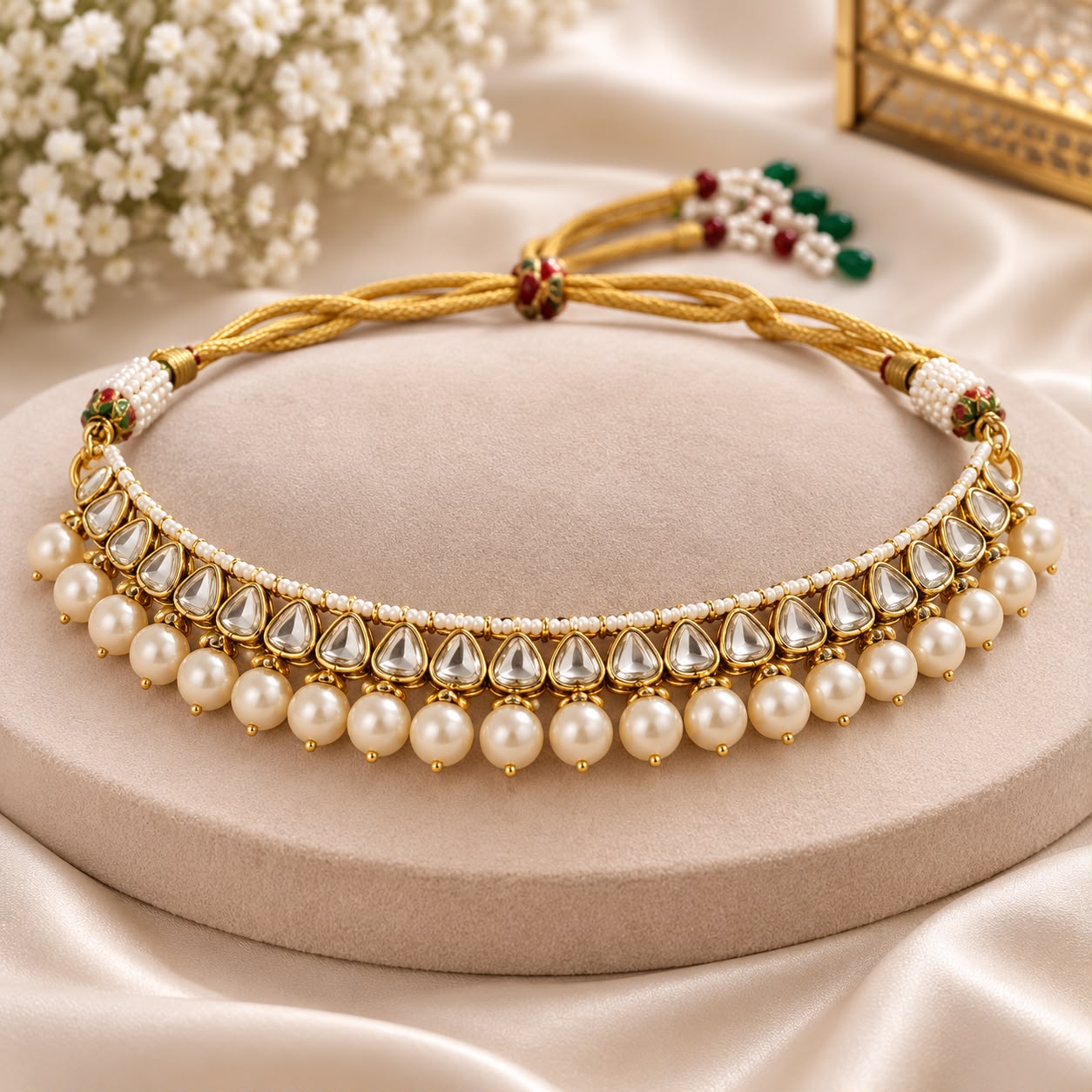 Royal Pearl Kundan Choker Set