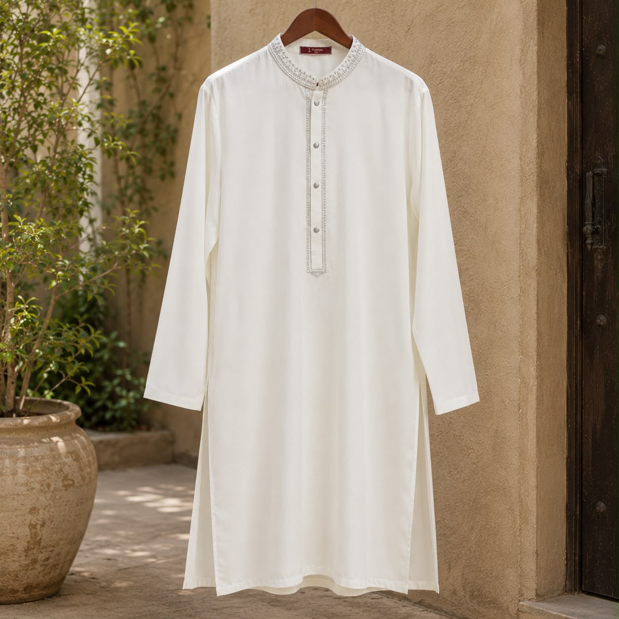Junaid Jamshed Formal Embroidered Off-White Shalwar Kameez