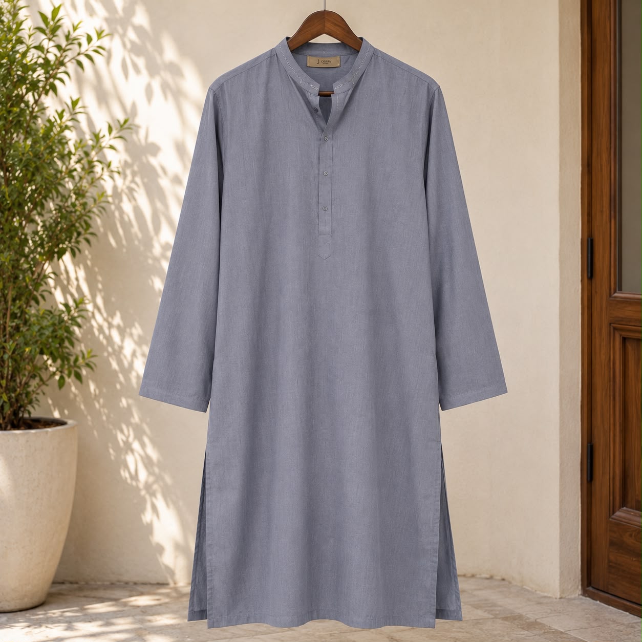Junaid Jamshed Classic Charcoal Kurta