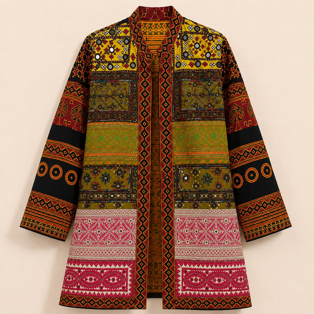 Heritage Artisan Embroidered Long Coat
