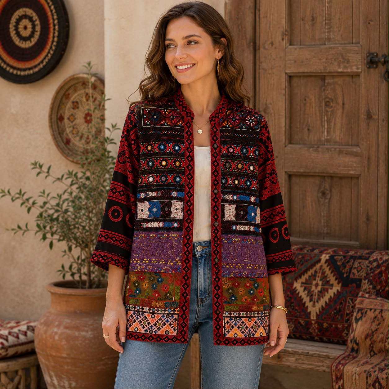 Ruby Heritage Embroidered Coat