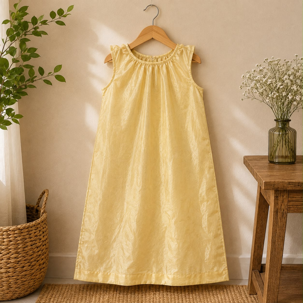 Golden Bloom Girls Frock Set
