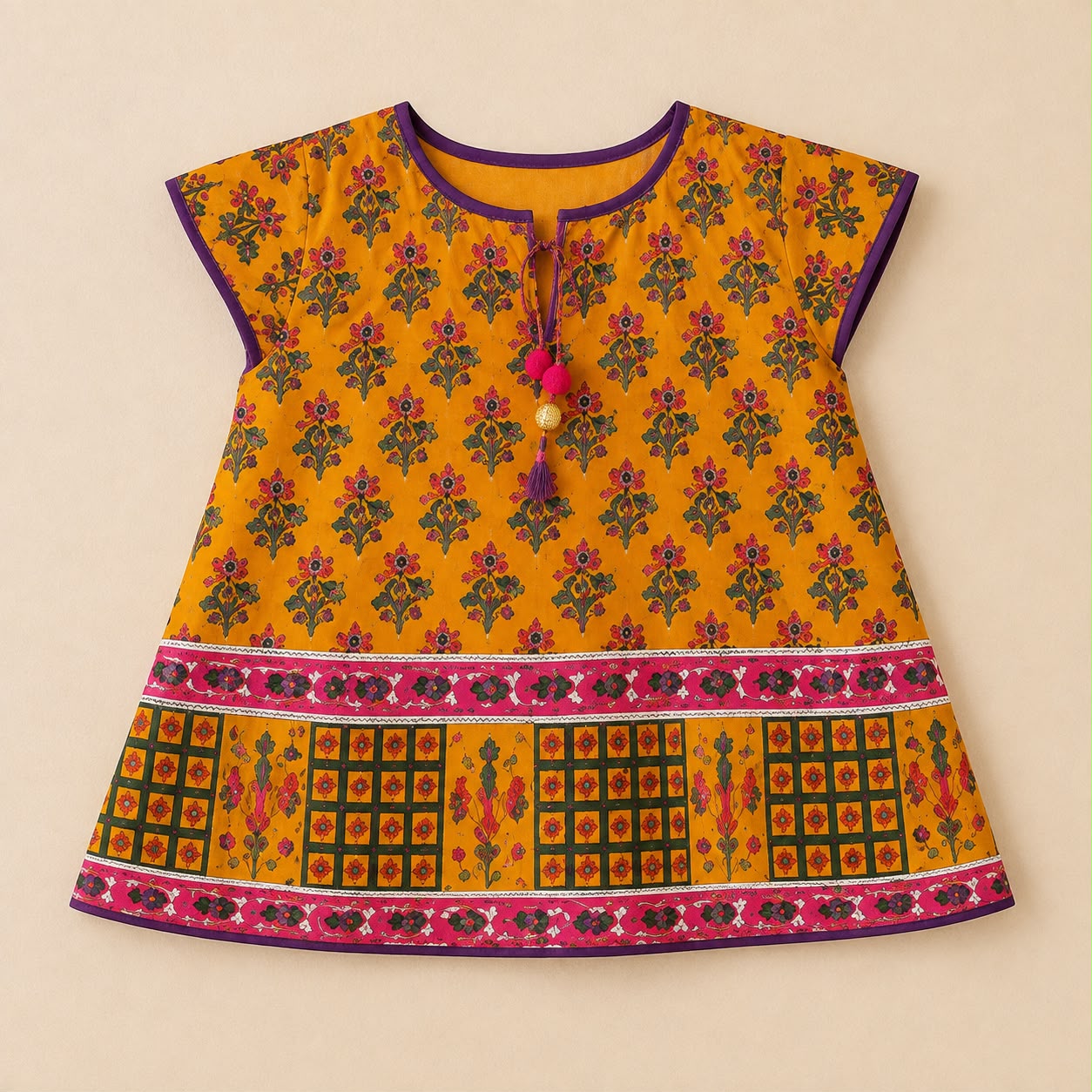 Little Heritage Purple Sharara Set