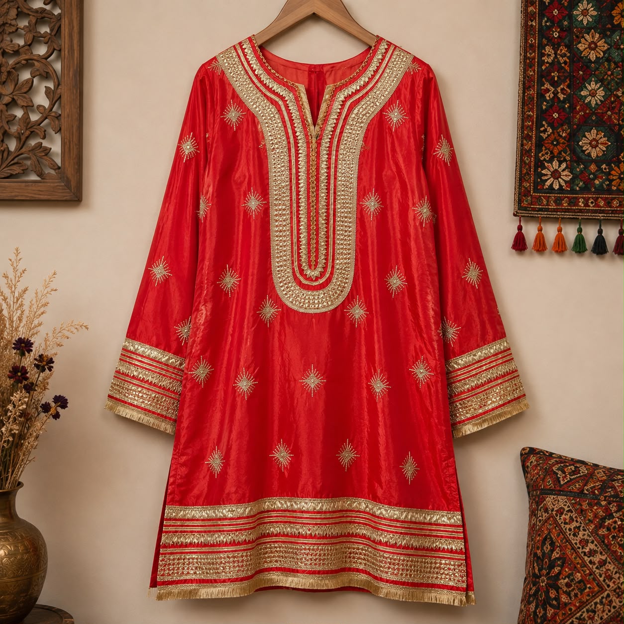 Crimson Gold Gharara 3-Piece Set