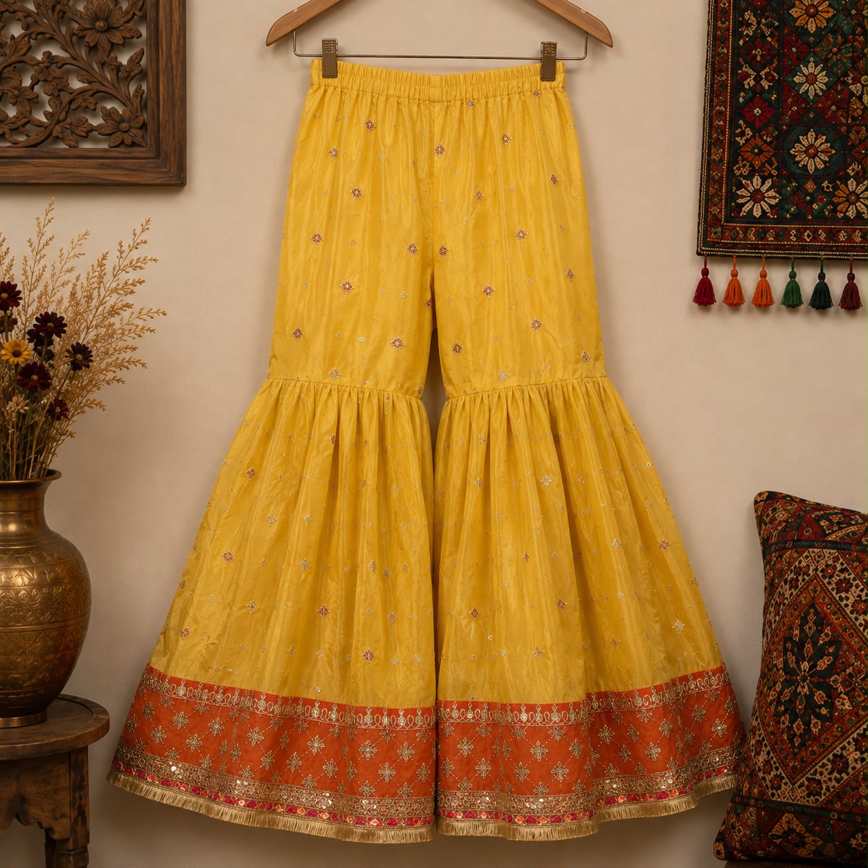 Crimson Gold Gharara 3-Piece Set
