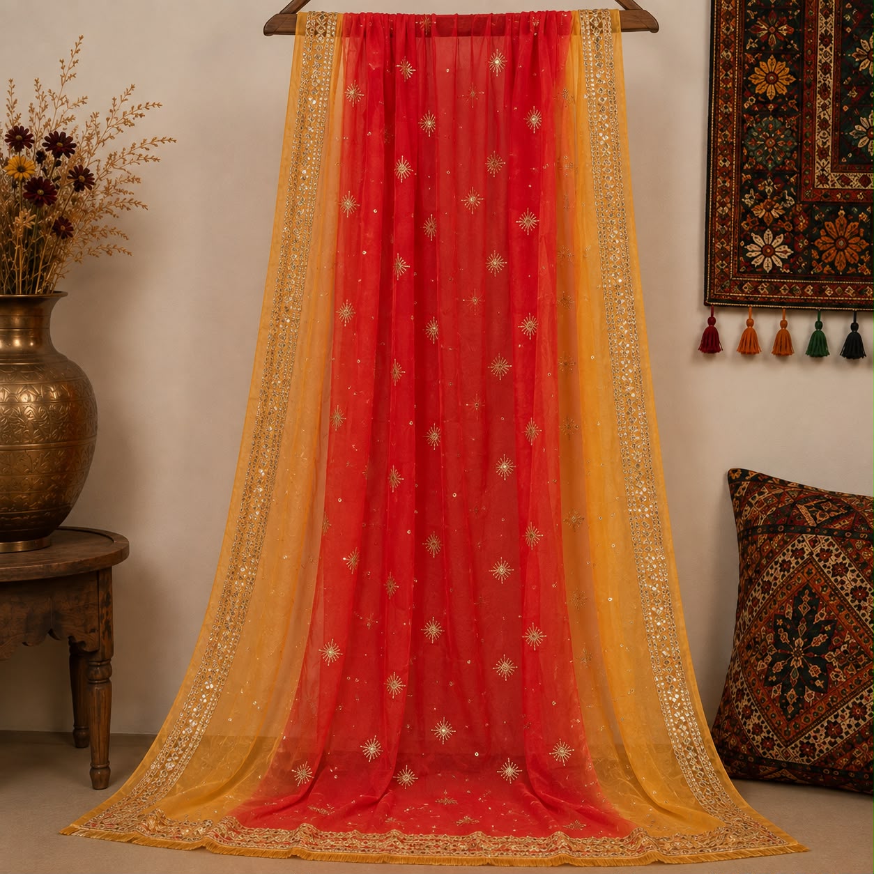 Crimson Gold Gharara 3-Piece Set